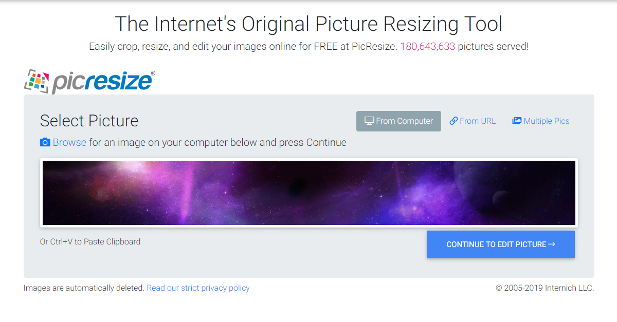 PicResize - Crop, Resize, Edit images online for free!