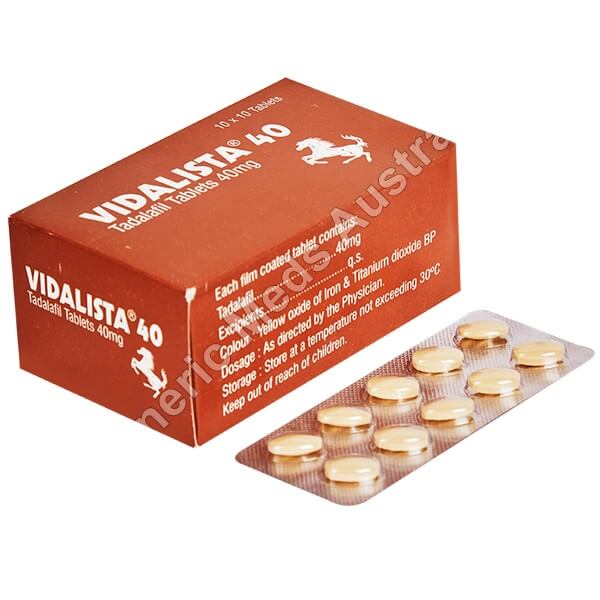 Vidalista 40mg (Tadalafil) Tablets Online | Treat ED Disorder - GMA
