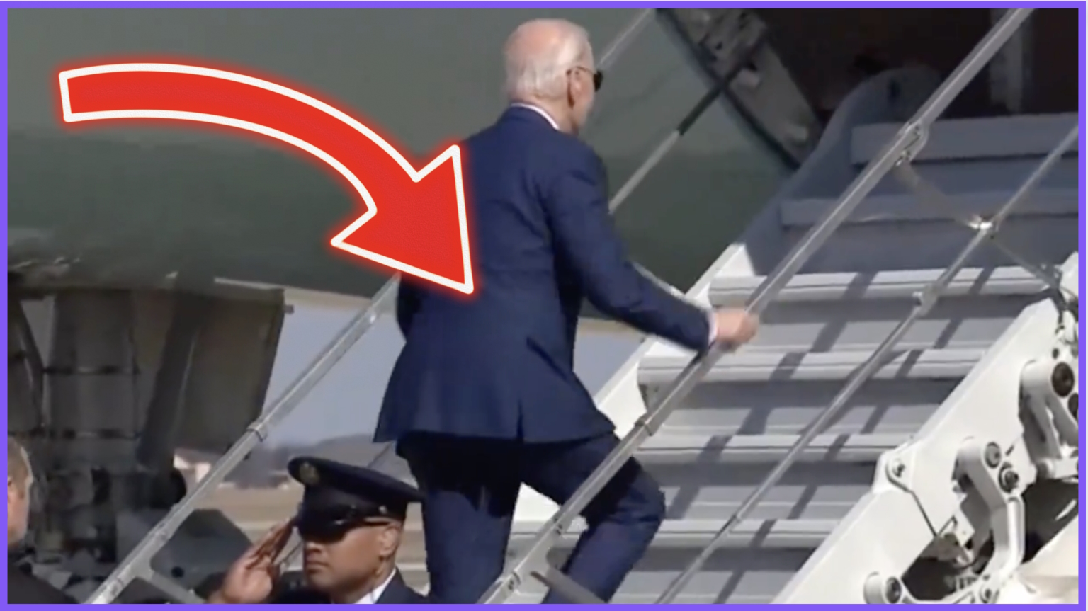 Joe Biden Trips Again…TWICE…While Going UP The Short Steps!