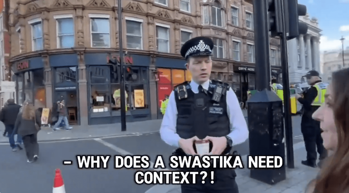 Met Police Officer Tells Jewish Woman Swastikas Should Be ‘Taken in Context’ at Antisemitic Demo - Geller Report