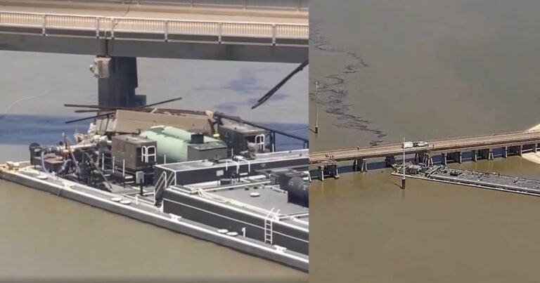 Massive Barge Crashes into Texas Bridge Causing Partial Collapse