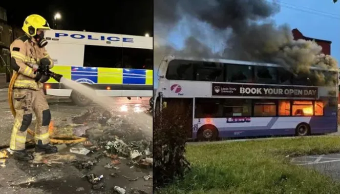 British police car overturned, bus set ablaze, bricks hurled at officers: Violence in Pakistani-dominated Leeds, cops point fingers at ‘criminal minority’ – Allah's Willing Executioners